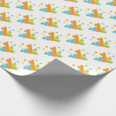 Baby Dinosauriërs eerste bruistappapier Cadeaupapier (Hoek)