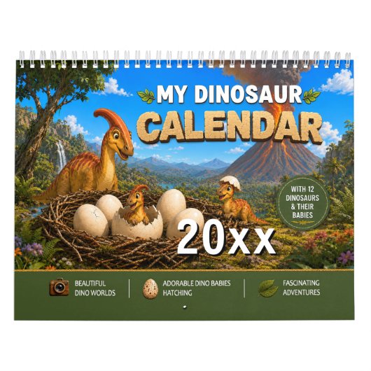 Baby Dinosauriërs Komen Uit het Ei – Prehistorisch Kalender (Hoes)