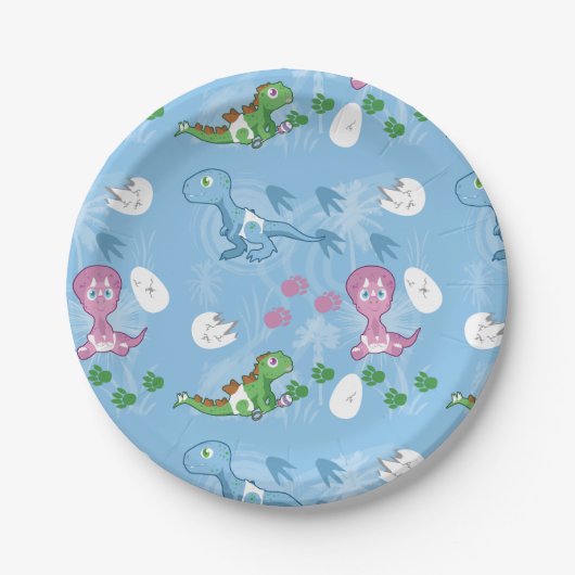 Baby Dinosauriërs Papieren Bordje (Voorkant)
