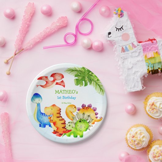Baby dinosauriërs peuterfeest papieren bordje (Feest)
