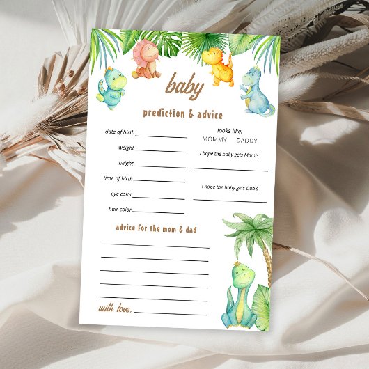 Baby Dinosaurius Voorspellingsspel Flyer
