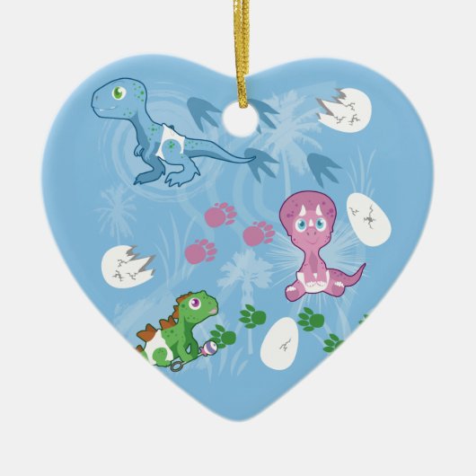Baby Dinosaurs Keramisch Ornament (Voorkant)
