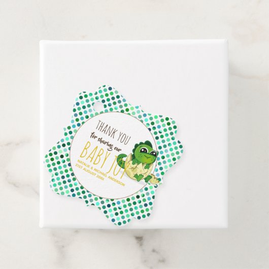 Baby Dinosaurus Bedankjes Labels (In situ)