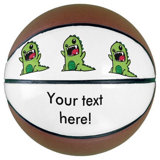 Baby dinosaurus cartoon basketbal (Voorkant)