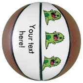 Baby dinosaurus cartoon basketbal (Verticaal)