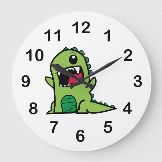Baby dinosaurus cartoon grote klok (Voorkant)