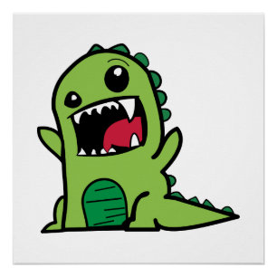 Baby dinosaurus cartoon perfect poster