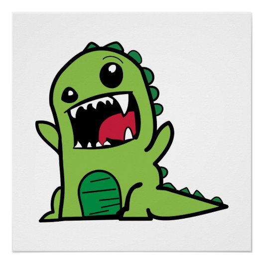 Baby dinosaurus cartoon perfect poster (Voorkant)