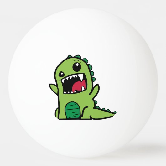 Baby dinosaurus cartoon pingpongbal (Achterkant)