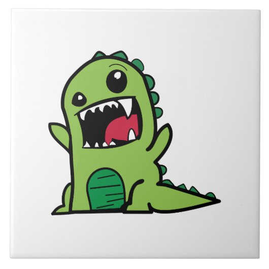 Baby dinosaurus cartoon tegeltje (Voorkant)
