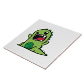 Baby dinosaurus cartoon tegeltje (Zijkant)