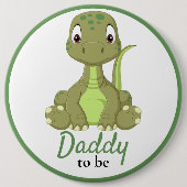 Baby Dinosaurus Daddy Baby shower Button (Voorkant)