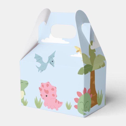 Baby dinosaurus/dinosaurus eieren verjaardagsfeest bedankdoosjes (Achterkant)