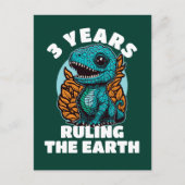 Baby Dinosaurus Drie jaar oud Verjaardag Briefkaart (Voorkant)