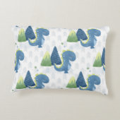 Baby Dinosaurus en bergen Accent Kussen (Achterkant)