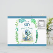 Baby Dinosaurus Groene en Blauwe Chipzak (Staand voorkant)