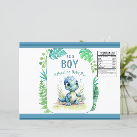Baby Dinosaurus Groene en Blauwe Chipzak (Staand voorkant)