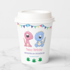 Baby Dinosaurus Jongen en Meisje Gezamenlijke Verj Papieren Bekers