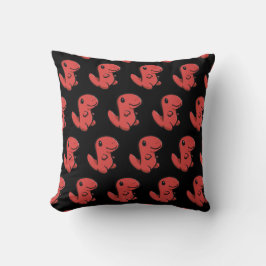 Baby dinosaurus kussen - Zwart & rood