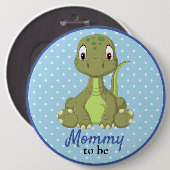 Baby Dinosaurus Mama Trex Baby shower Button (Voorkant /achterkant)