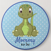 Baby Dinosaurus Mama Trex Baby shower Button (Voorkant)