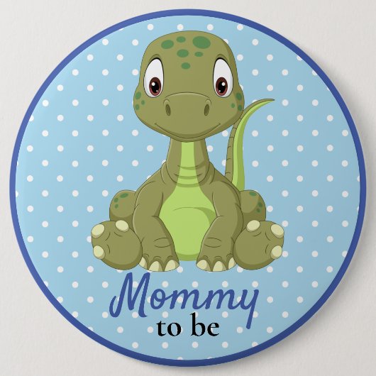 Baby Dinosaurus Mama Trex Baby shower Button (Voorkant)