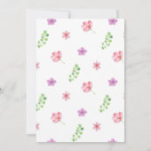 Baby Dinosaurus Meisje Bloemen Kaart (Achterkant)