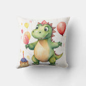 Baby Dinosaurus Meisjes Verjaardag Kussen (Achterkant)