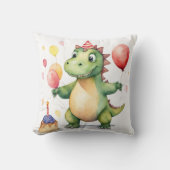 Baby Dinosaurus Meisjes Verjaardag Kussen (Voorkant)