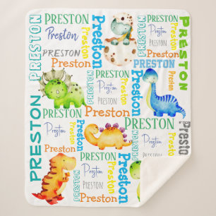 Baby dinosaurus op maat sherpa deken