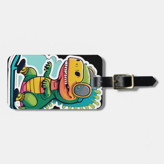 Baby Dinosaurus Schaatsen | Zo ga ik te werk Bagagelabel