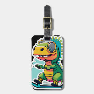 Baby Dinosaurus Schaatsen   Zo ga ik te werk Bagagelabel