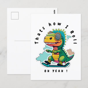 Baby Dinosaurus Schaatsen   Zo ga ik te werk Briefkaart