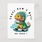 Baby Dinosaurus Schaatsen | Zo ga ik te werk Briefkaart (Voorkant)