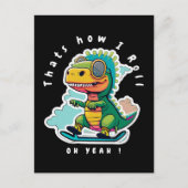 Baby Dinosaurus Schaatsen | Zo ga ik te werk Briefkaart (Voorkant)