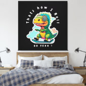 Baby Dinosaurus Schaatsen | Zo ga ik te werk Canvas Afdruk (Insitu (Slaapkamer))