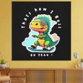 Baby Dinosaurus Schaatsen | Zo ga ik te werk Canvas Afdruk (Insitu (Woonkamer))