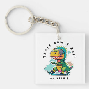 Baby Dinosaurus Schaatsen   Zo ga ik te werk Sleutelhanger