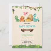 Baby dinosaurus schattige uitnodiging (Voorkant)