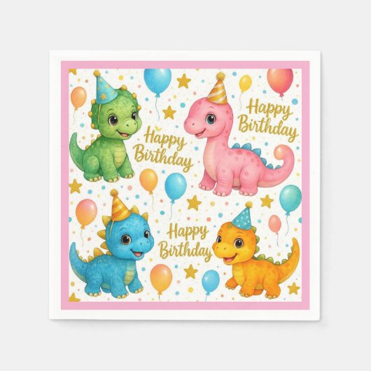 Baby dinosaurus servetten! servet (Voorkant)