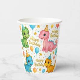 Baby dinosaurus verjaardagspapier beker! papieren bekers