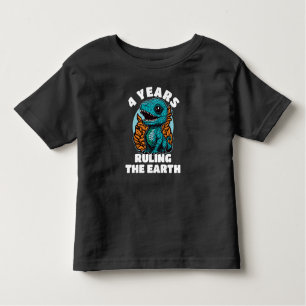 Baby Dinosaurus Vier jaar oud Verjaardag Kinder Shirts