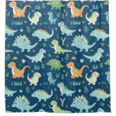 Baby-dinosauruspatroon Douchegordijn (Voorkant)