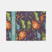 Baby Dinosaurussen Dino Boys - Gepersonaliseerd mo Fleece Deken (Voorkant (Horizontaal))