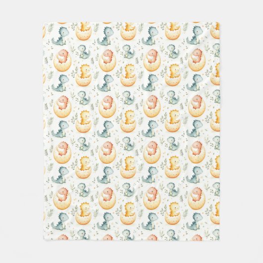 Baby dinosaurussen en baby shower fleece deken (Voorkant)