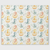 Baby dinosaurussen en baby shower inpakpapier (Vlak)