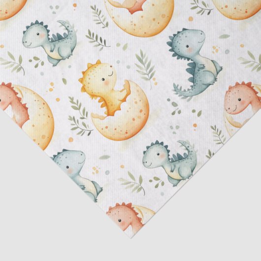Baby dinosaurussen en baby shower tissuepapier (Detail)