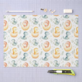 Baby dinosaurussen en baby shower tissuepapier (Craft)