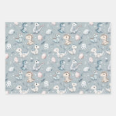 Baby dinosaurussen in het blauw inpakpapier vel (Voorkant 3)