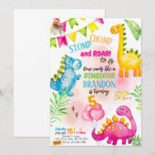 Baby Dinosaurussen Verjaardag Kaart (Voorkant / Achterkant)